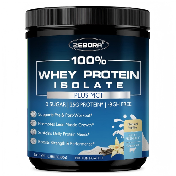 Whey Protein Powder, Vanilla Flavor, Grass Fed Whey Protein Isolate, 25g Protein Per Serving, Keto Friendly, 10.58 Oz, 10 Servings