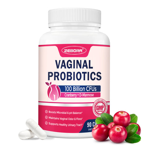 100B Women’s Probiotic for Vaginal pH, Digestive & Urinary Health with Cranberry & Prebiotics, 90 Cap