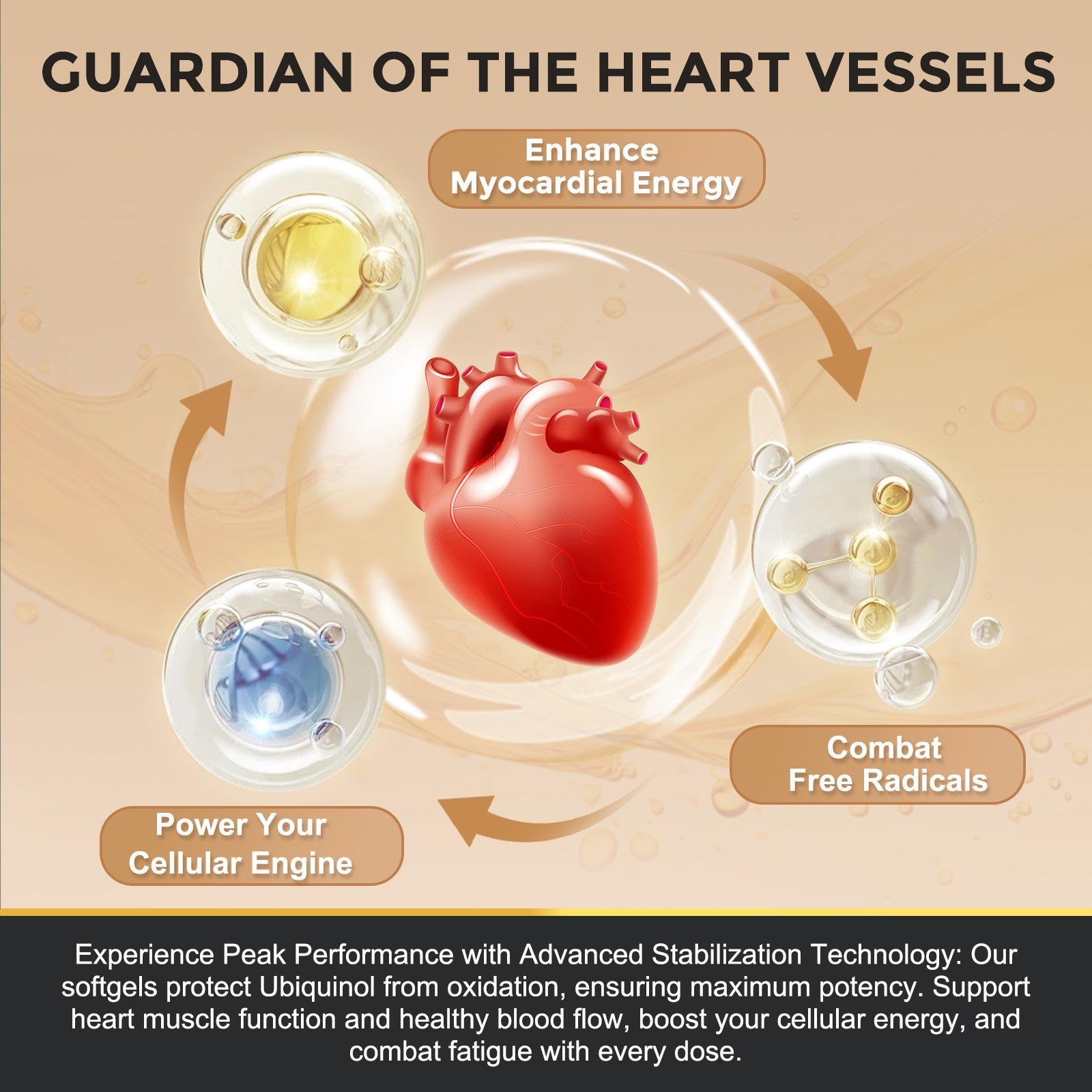 Ubiquinol CoQ10 200mg 4 in 1 Heart Health and Energy Support 120 Softgels