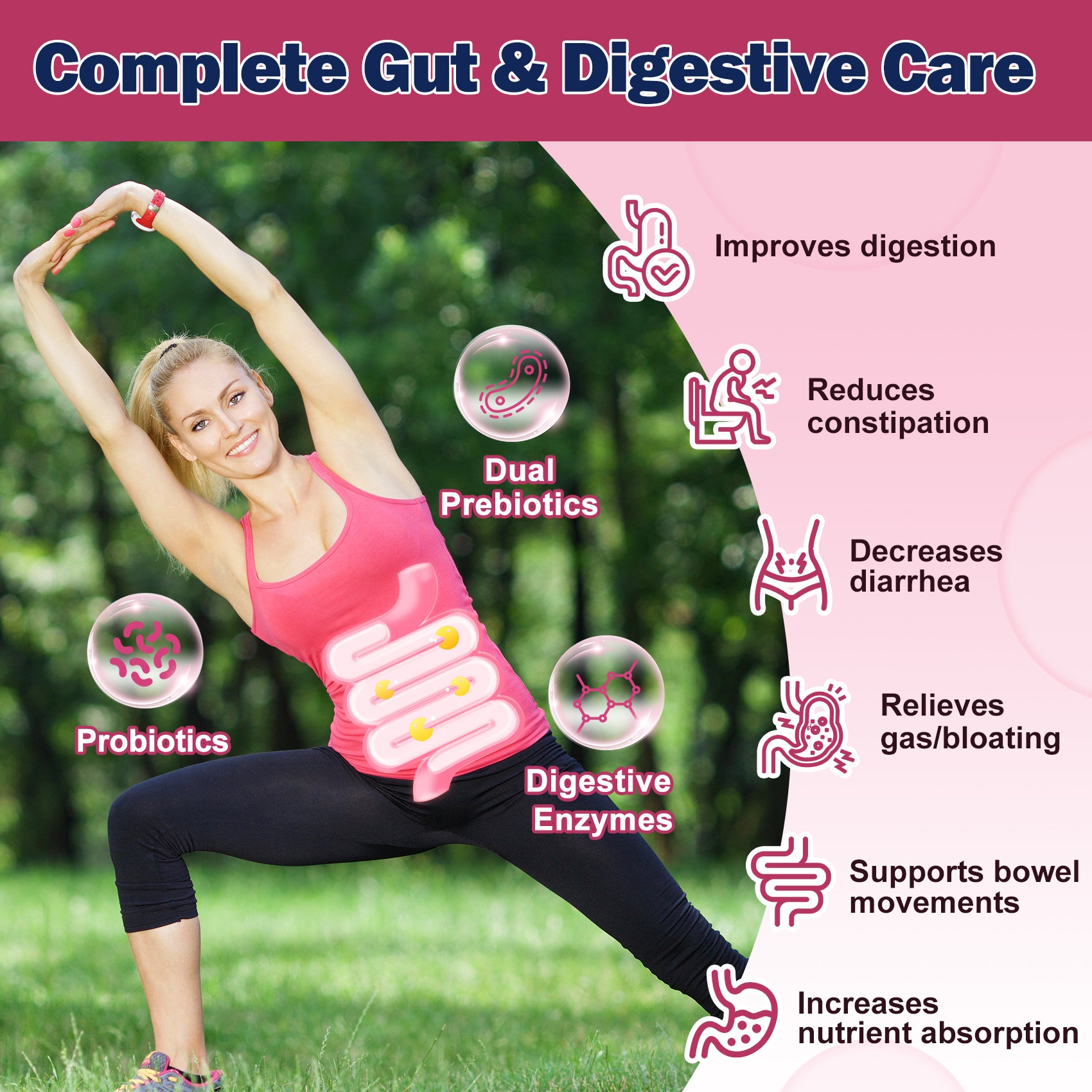 100B Women’s Probiotic for Vaginal pH, Digestive & Urinary Health with Cranberry & Prebiotics, 90 Cap