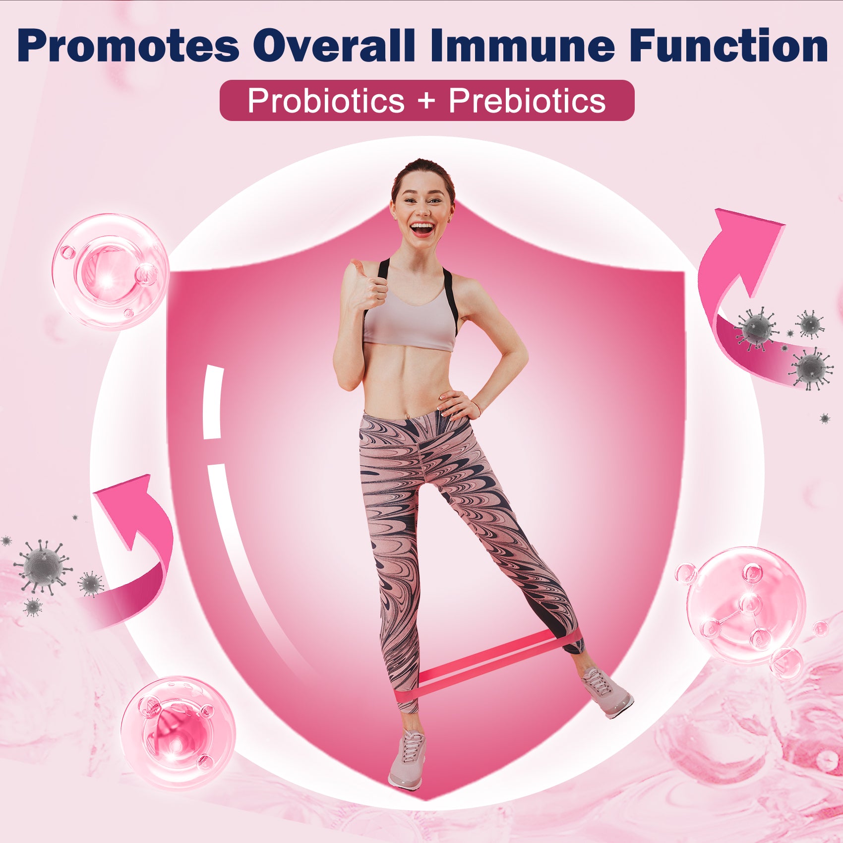 100B Women’s Probiotic for Vaginal pH, Digestive & Urinary Health with Cranberry & Prebiotics, 90 Cap