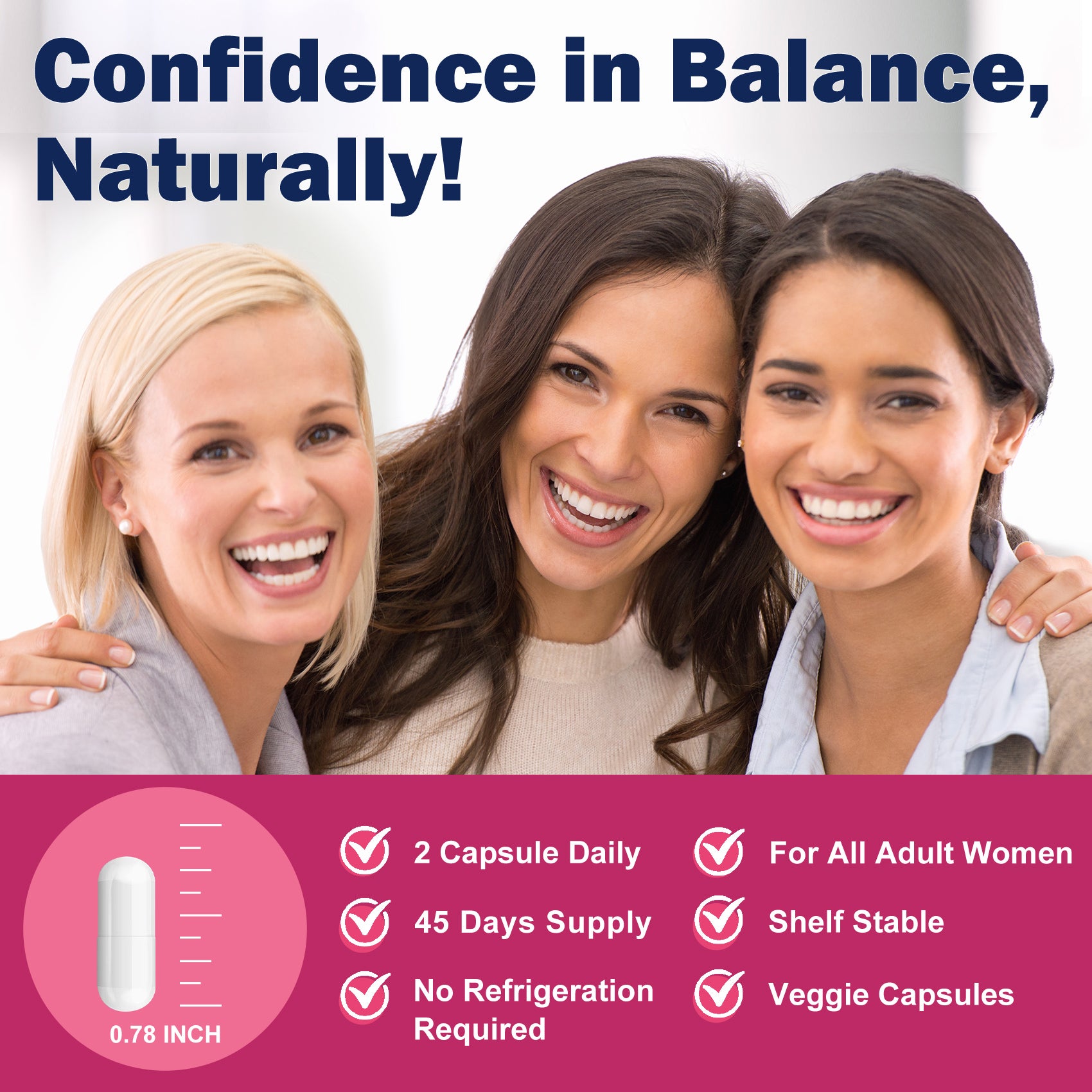 100B Women’s Probiotic for Vaginal pH, Digestive & Urinary Health with Cranberry & Prebiotics, 90 Cap