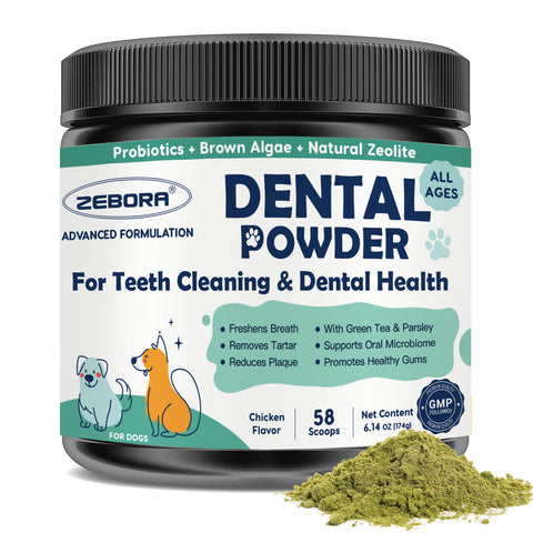 Dog Teeth Cleaning Powder 180g for Bad Breath, Plaque & Tartar, 6.35oz