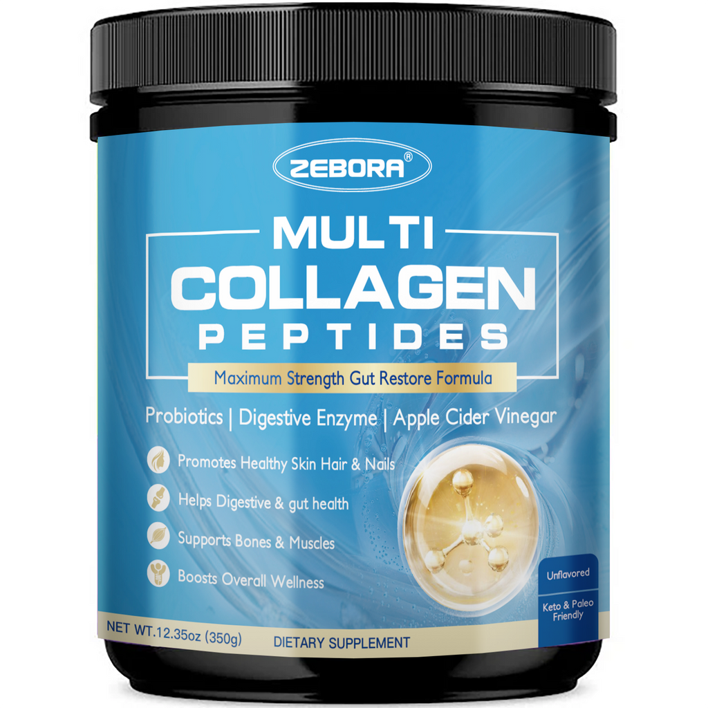 Multi Collagen Peptides Powder with Probiotics & Enzymes for Gut and Skin Health – 30 Servings