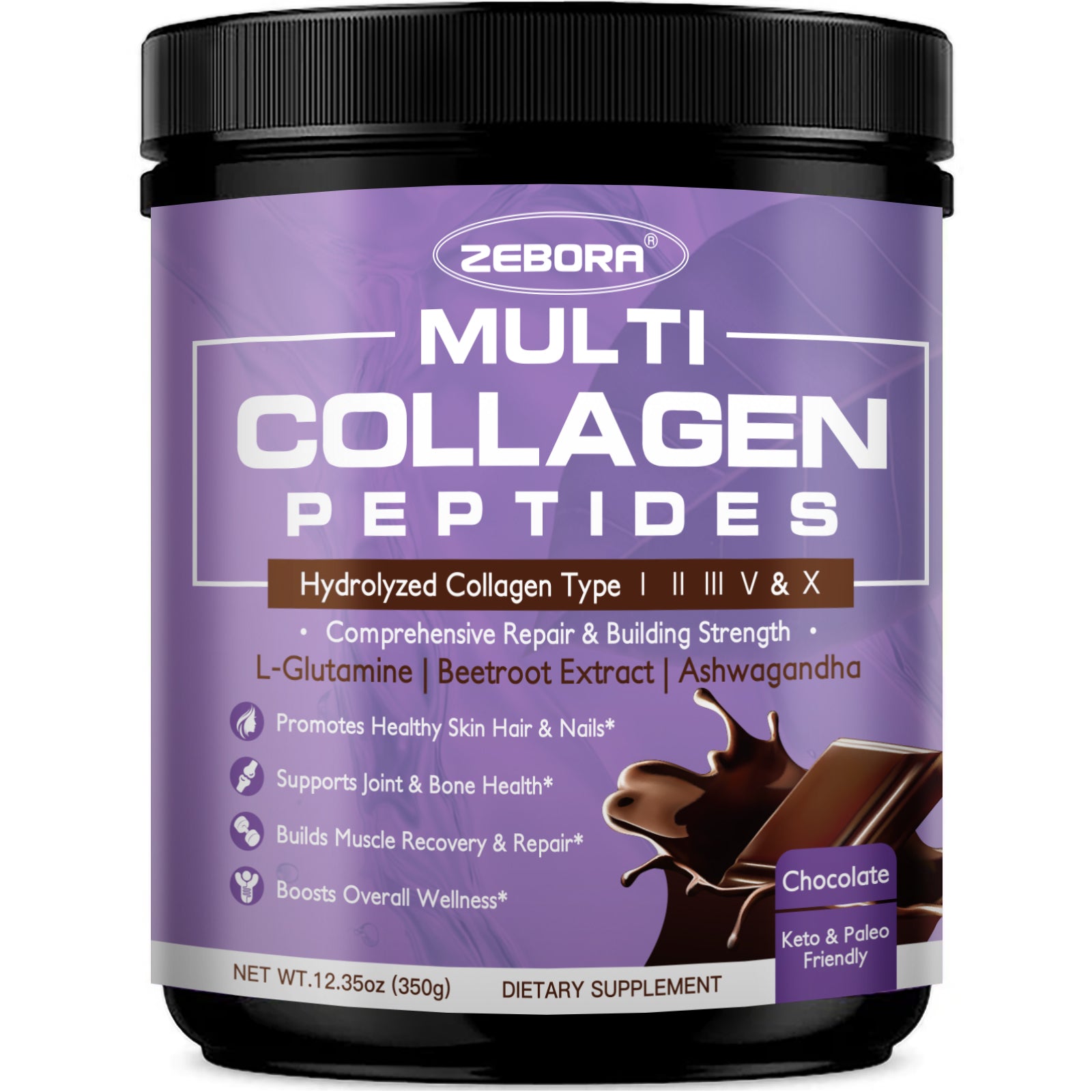 Chocolate Multi Collagen Peptides for Women, 35 Servings