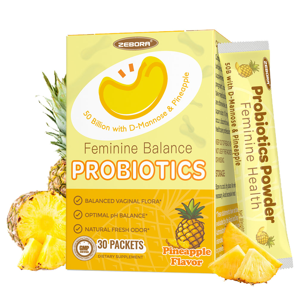 Vaginal Probiotic Powder for Women 50 Billion CFU 30 Packets Pineapple