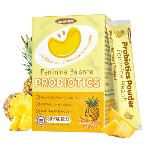 Vaginal Probiotic Powder for Women 50 Billion CFU 30 Packets Pineapple
