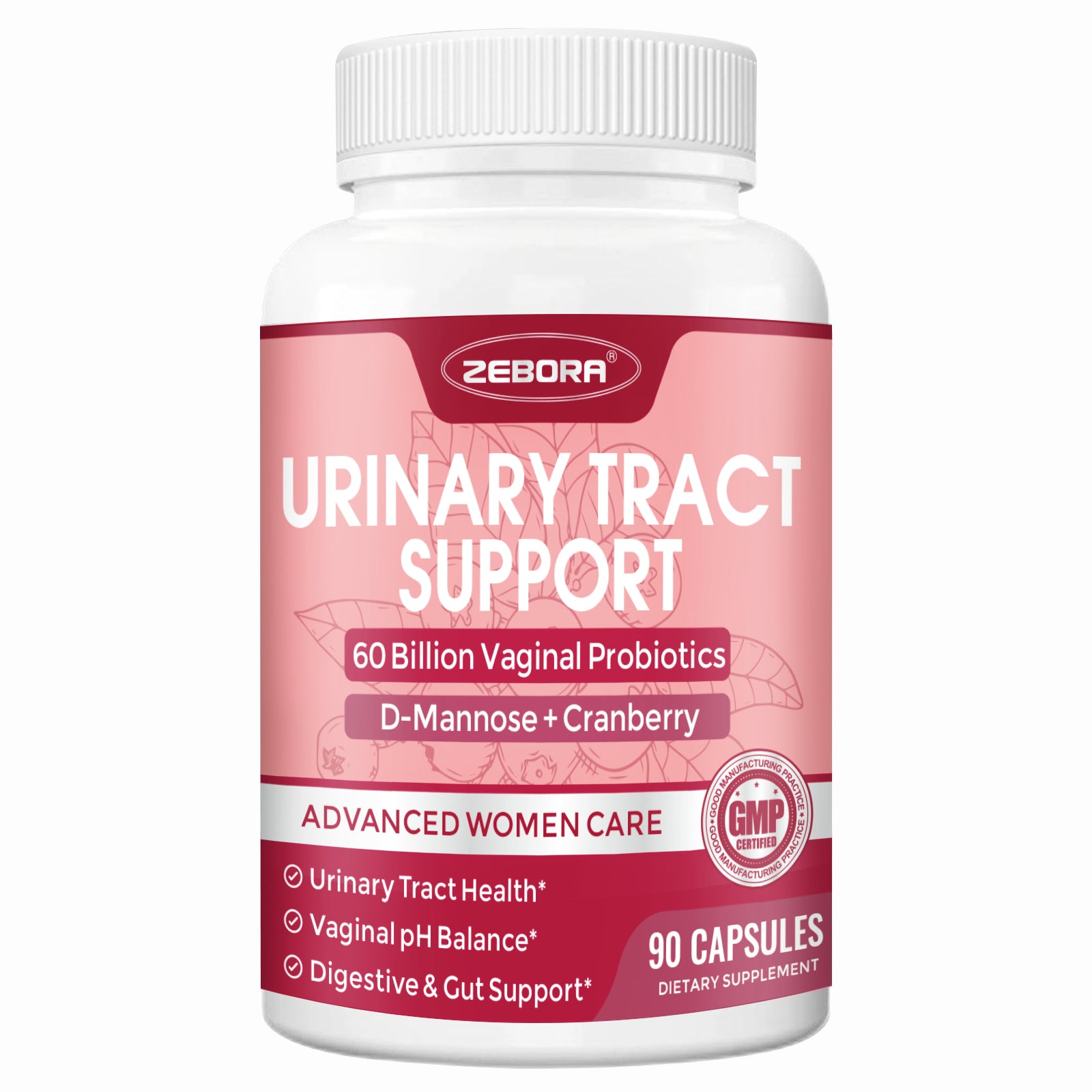 Urinary Tract Health for Women - Vaginal Probiotics for Women Digestive Health and pH Balance - D Mannose Supplements with Cranberry to Cleanse Urinary Tract & Bladder - 90 Capsules