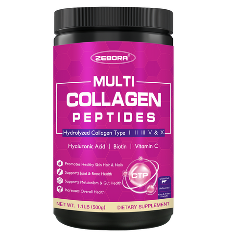 Hydrolyzed Multi Collagen Peptides Powder with MSM and CS 50 Servings for Joint Skin Hair and Nail Support Types I II III V X Keto Friendly