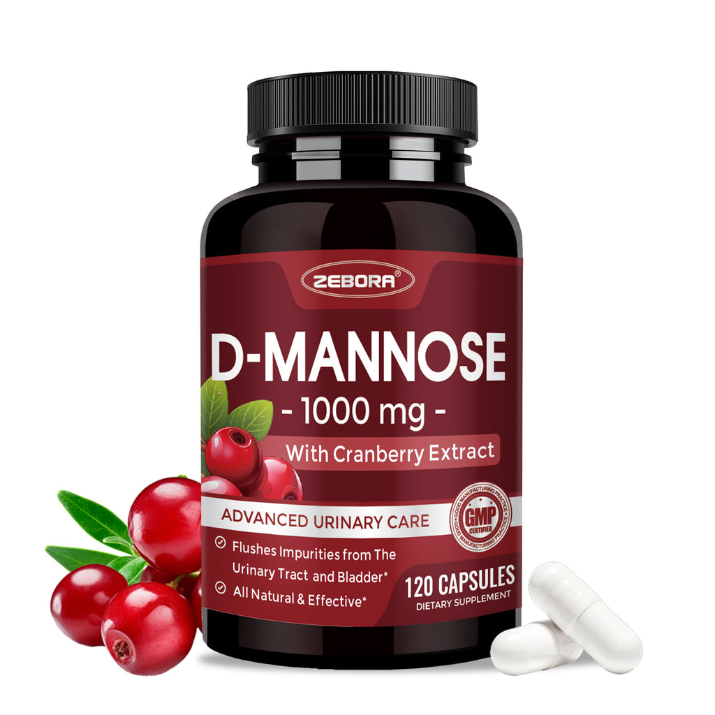 D Mannose 1000mg Plus Cranberry Extract Urinary and Bladder Support, 120 Capsules
