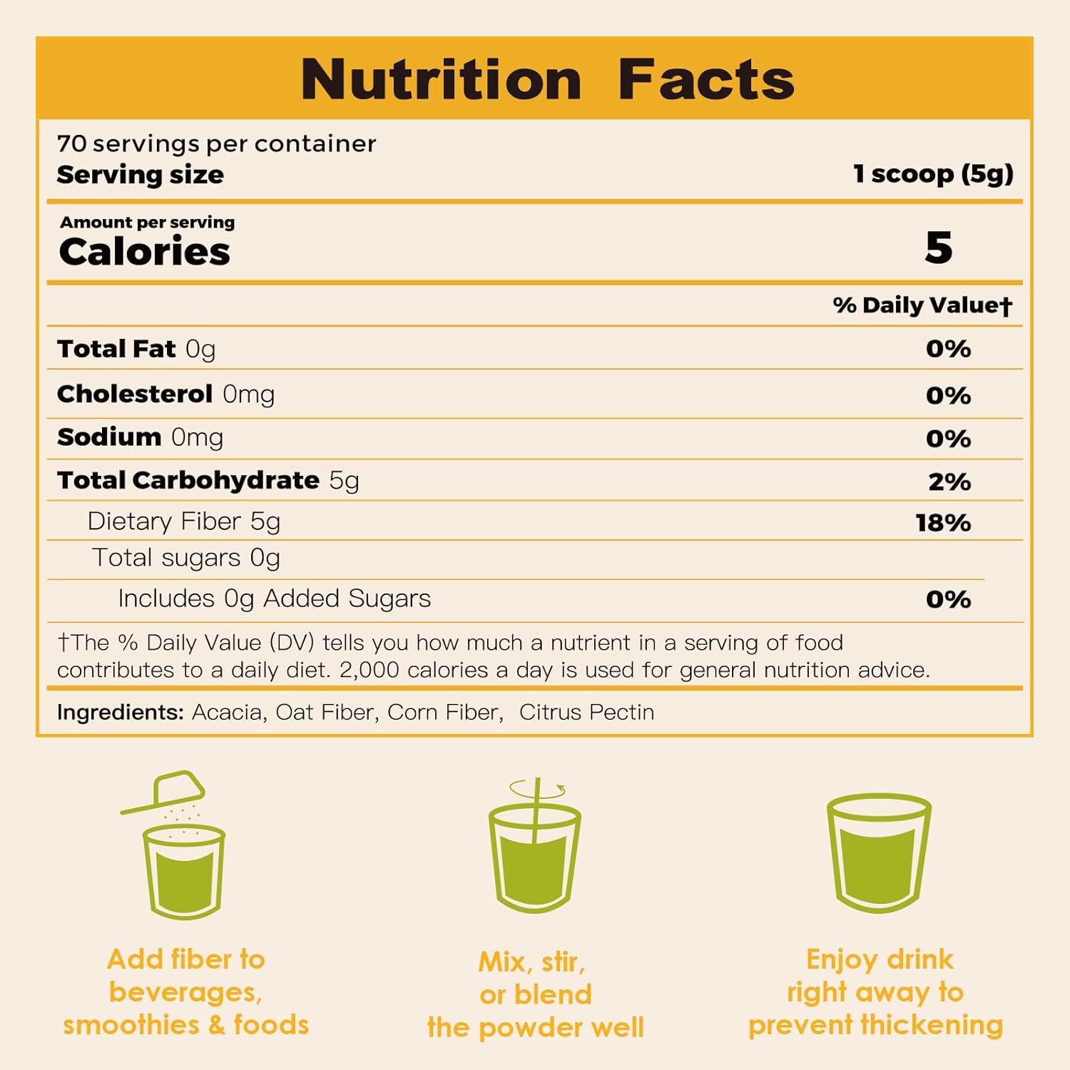 Soluble Fiber Prebiotic Powder – 70 Servings - ZEBORA