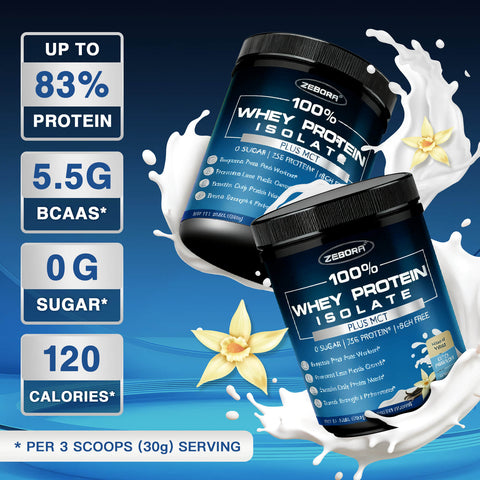 Whey Protein Powder, Vanilla Flavor, Grass Fed Whey Protein Isolate, 25g Protein Per Serving, Keto Friendly, 10.58 Oz, 10 Servings