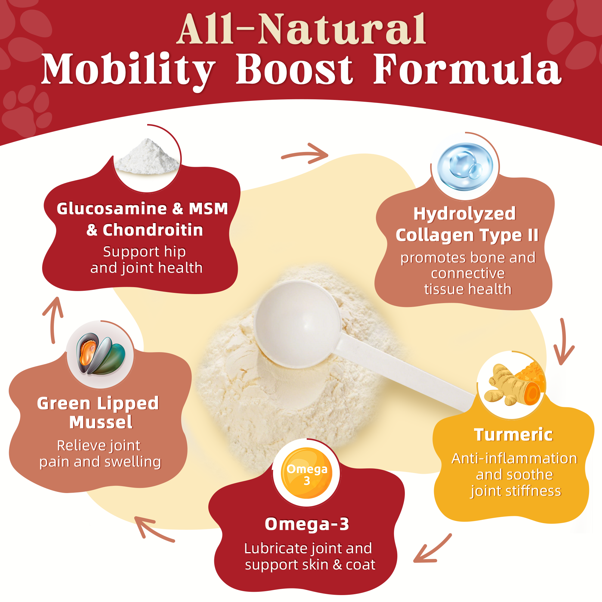 Joint Health Supplement for Dogs & Cats – Glucosamine, Chondroitin, MSM | Mobility & Hip Support – 270g - ZEBORA