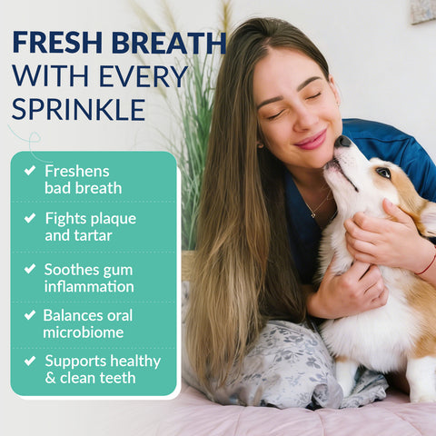 Dog Teeth Cleaning Powder 180g for Bad Breath, Plaque & Tartar, 6.35oz