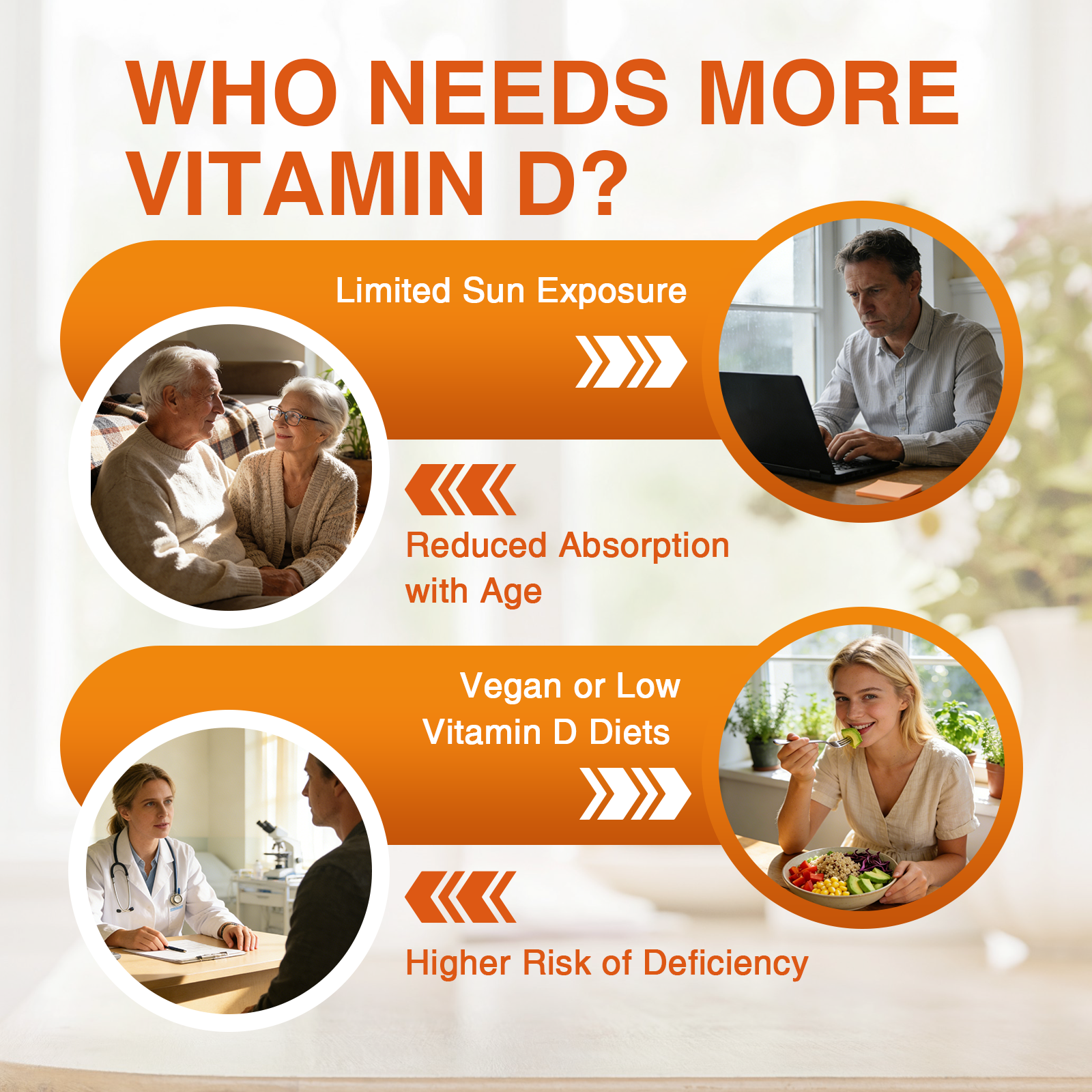 Vitamin D3 K2 10000 IU – Heart, Bone & Immune Support, 120 Caps