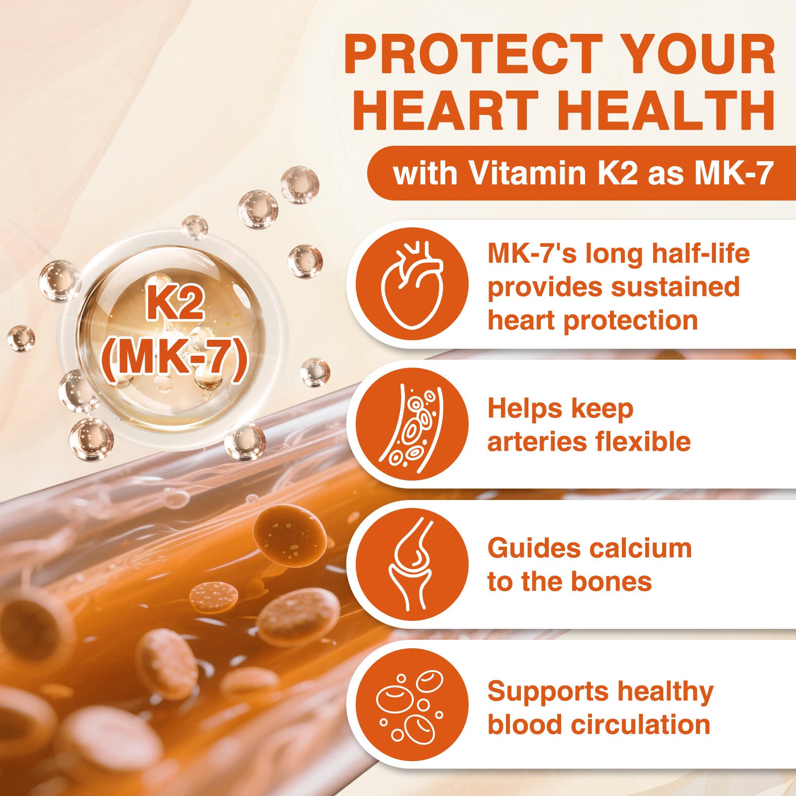 Vitamin D3 K2 10000 IU – Heart, Bone & Immune Support, 120 Caps