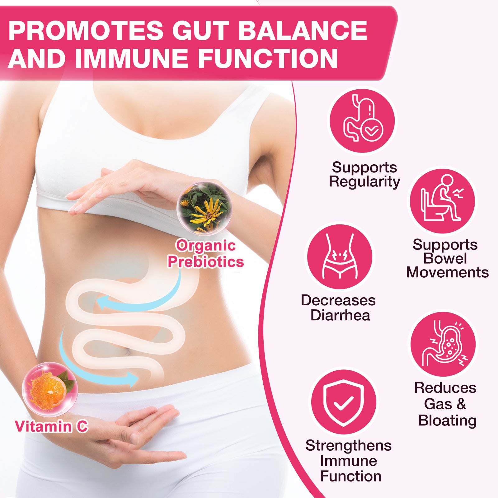 Probiotics for Women, Vaginal Probiotic with Cranberry, Organic Prebiotics, D-Mannose, & Vitamin C, 90 Vegan Capsules