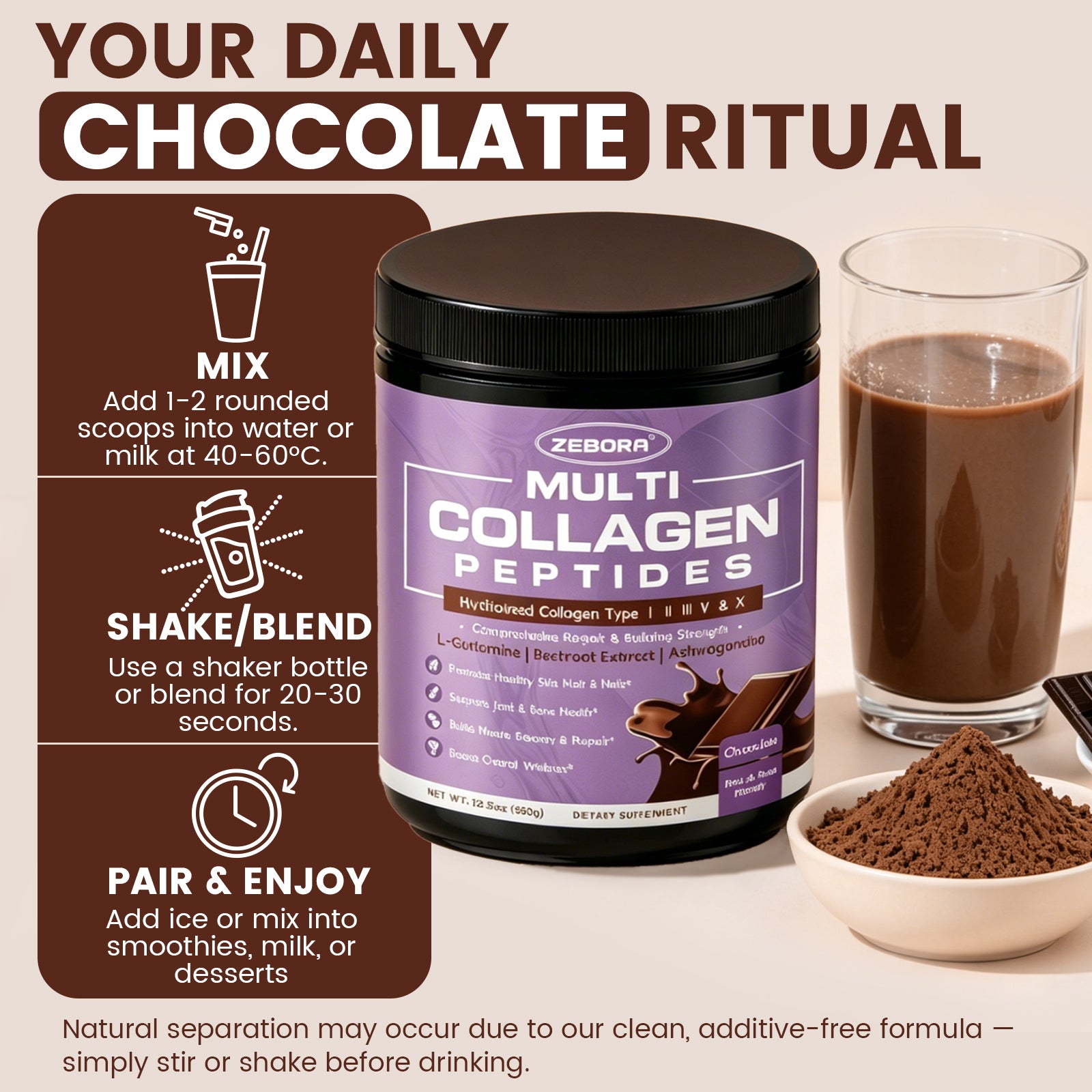Chocolate Multi Collagen Peptides for Women, 35 Servings