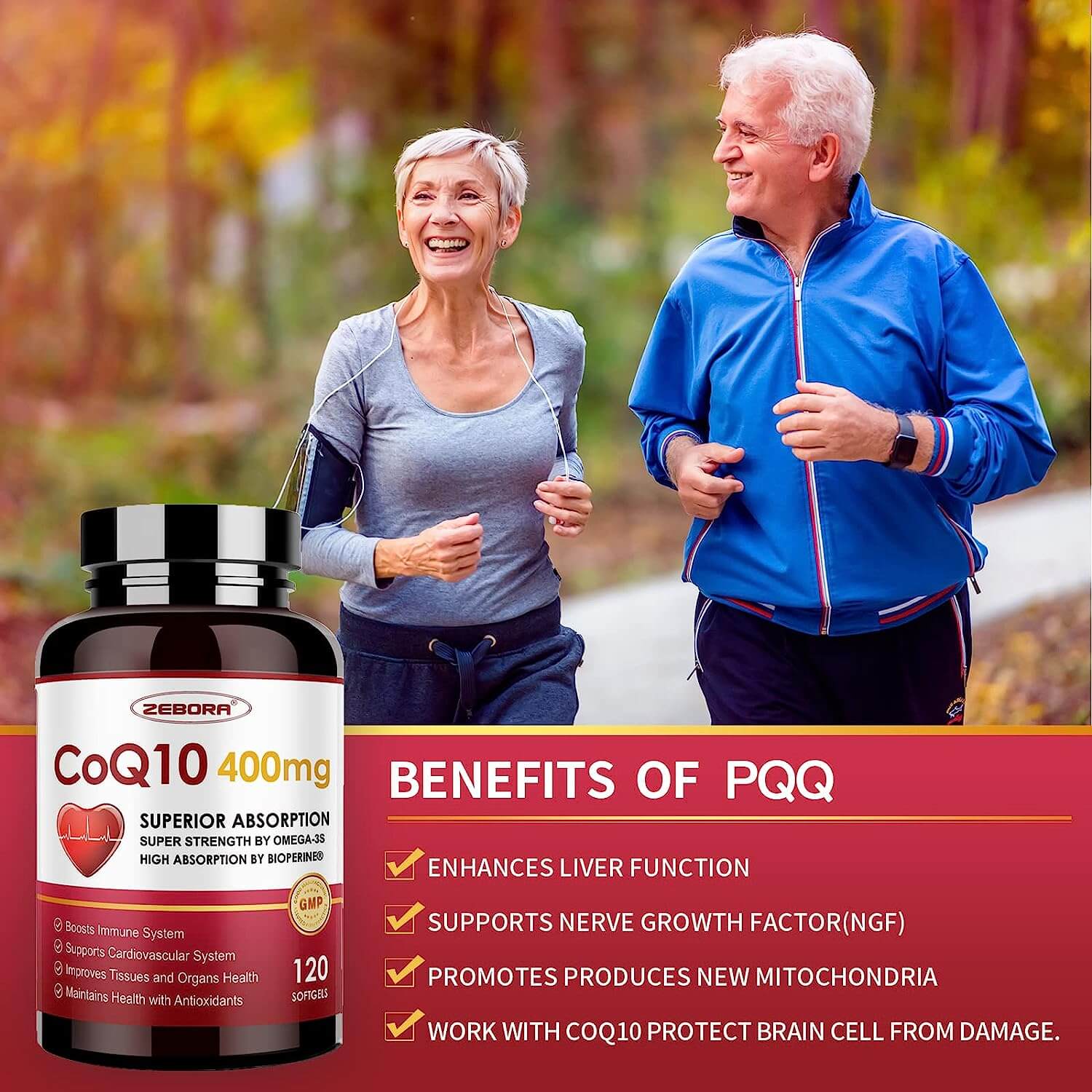 ZEBORA CoQ10-400mg-Softgels with PQQ