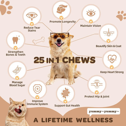 Dog & Cat Multivitamin Chews Boost the Immune System