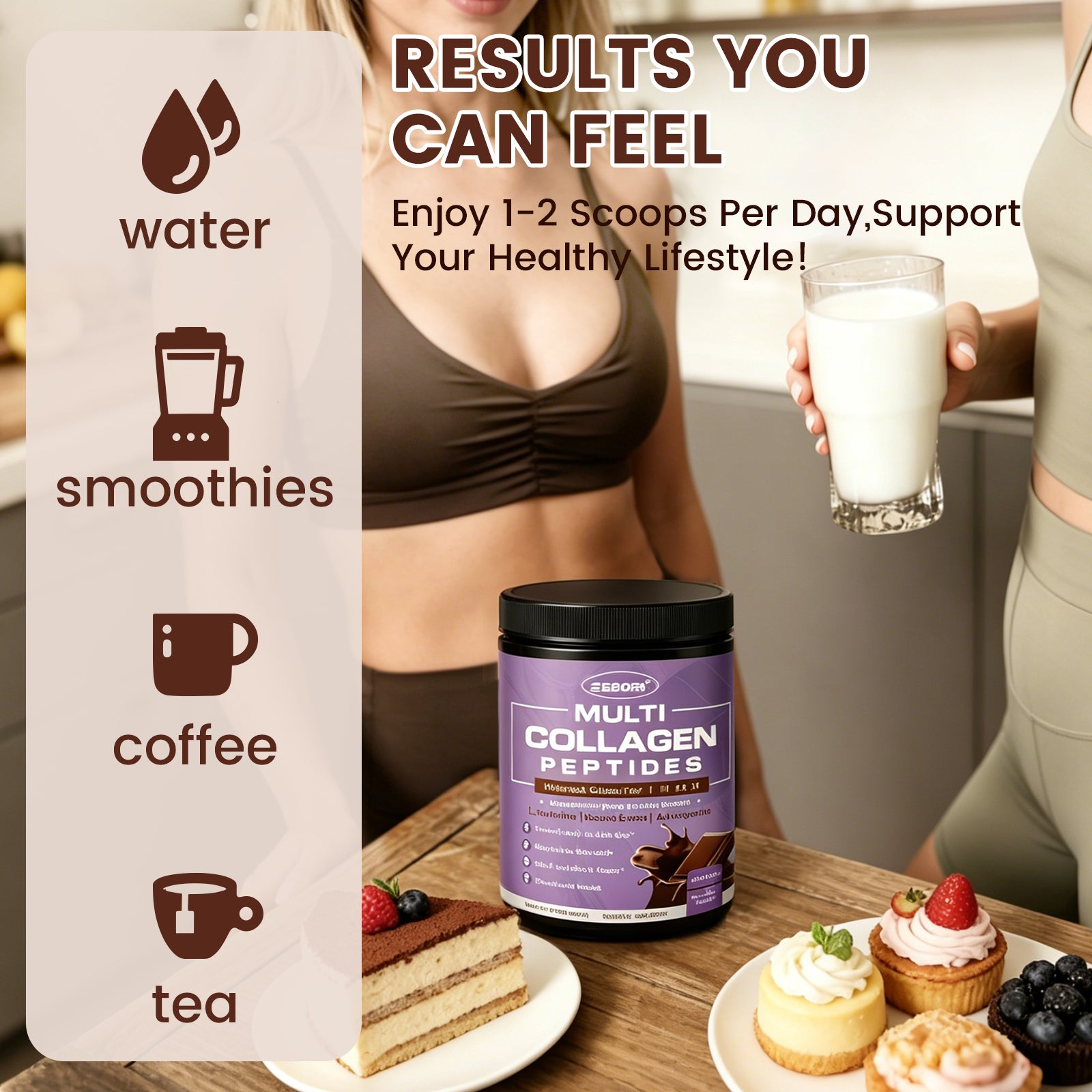 Chocolate Multi Collagen Peptides for Women, 35 Servings