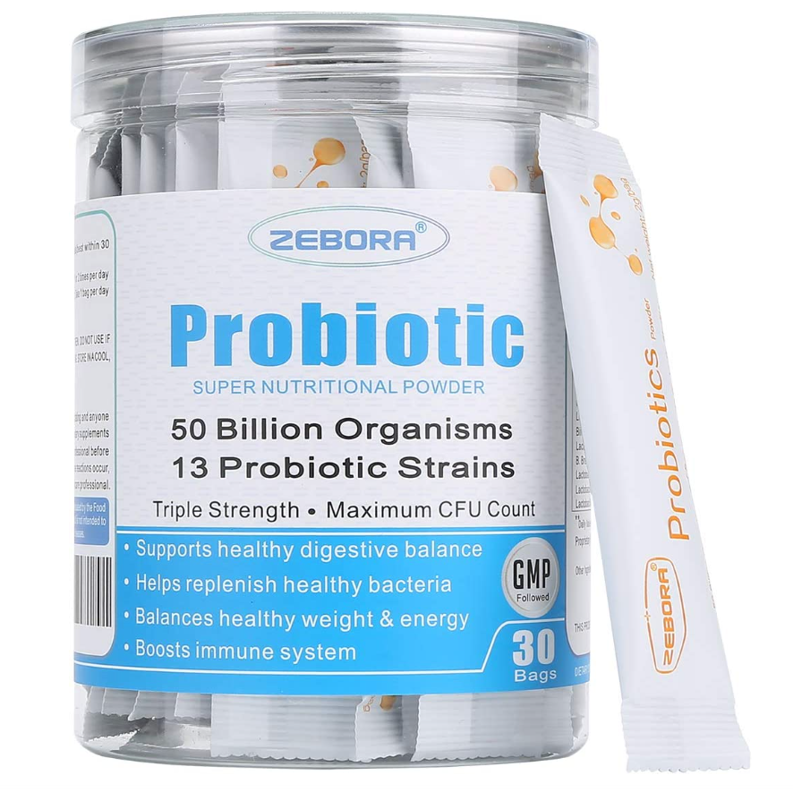ZEBORA Probiotics for Adults and Kids with Prebiotics