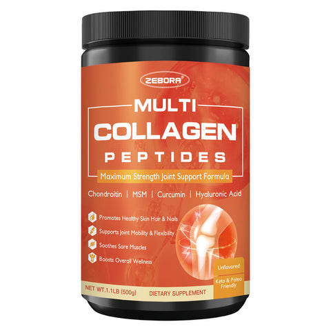 Multi Collagen Peptides Powder with MSM CS for Joint Recovery 50 Servings