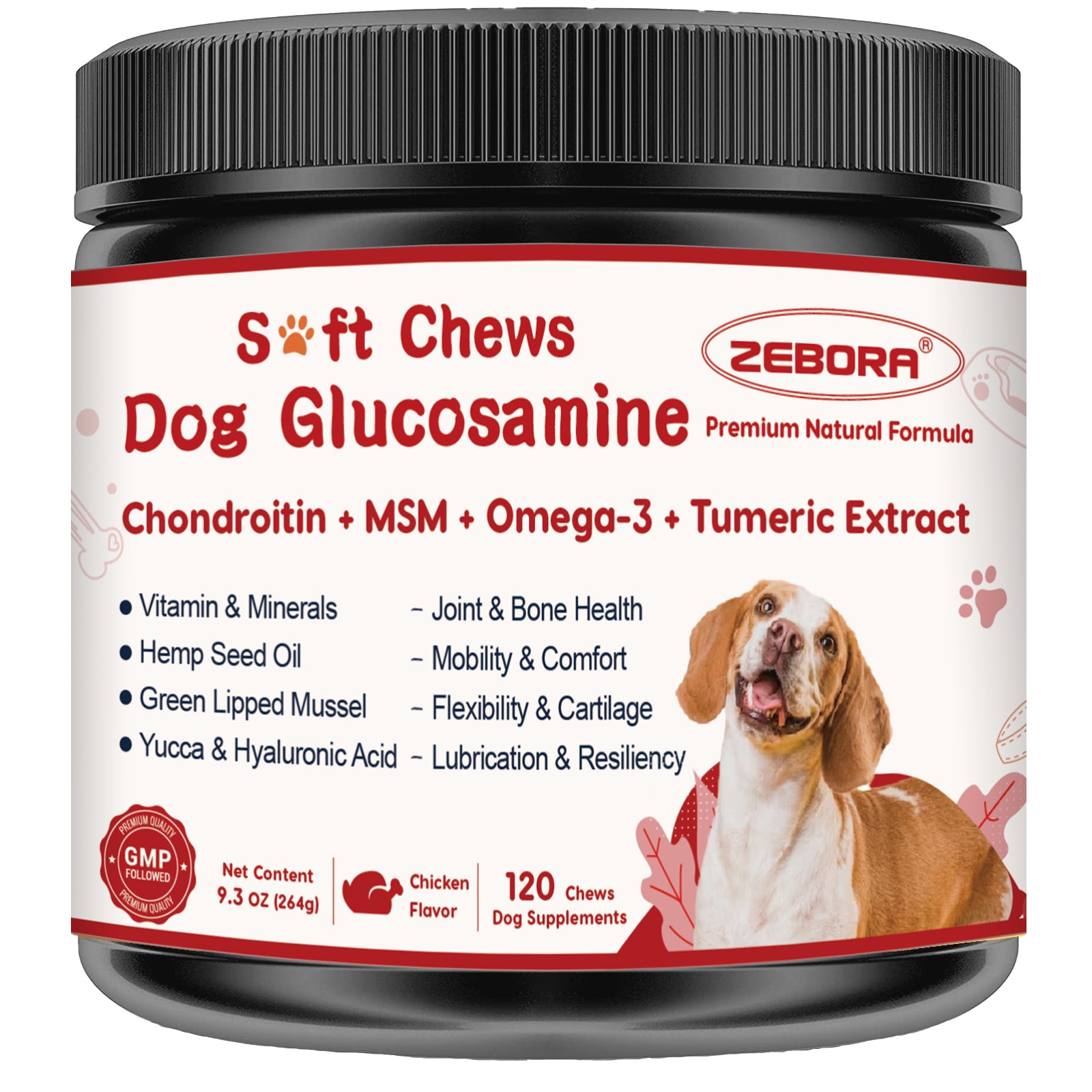 Glucosamine Joint Chews for Dogs with Chondroitin, MSM & Turmeric, 120 Soft Chews