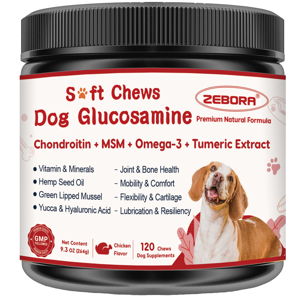 Glucosamine Joint Chews for Dogs with Chondroitin, MSM & Turmeric, 120 Soft Chews