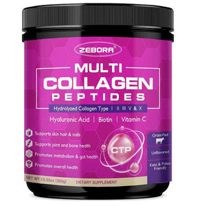 All-Natural Multi-Hydrolyzed Collagen Peptides Powder Supplements - ZEBORA
