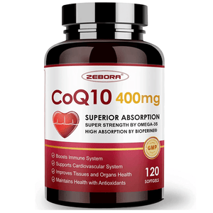 CoQ10 400mg Softgels with Omega-3s, PQQ & BioPerine - ZEBORA