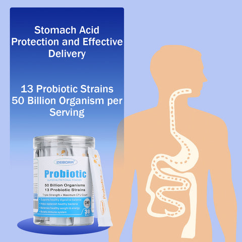 ZEBORA Probiotics for Adults and Kids with Prebiotics