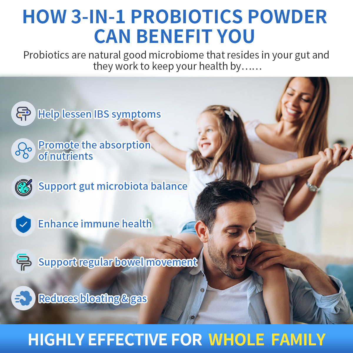 What is the effect of ZEBORA 3-IN-1 PROBIOTICS POWDER?