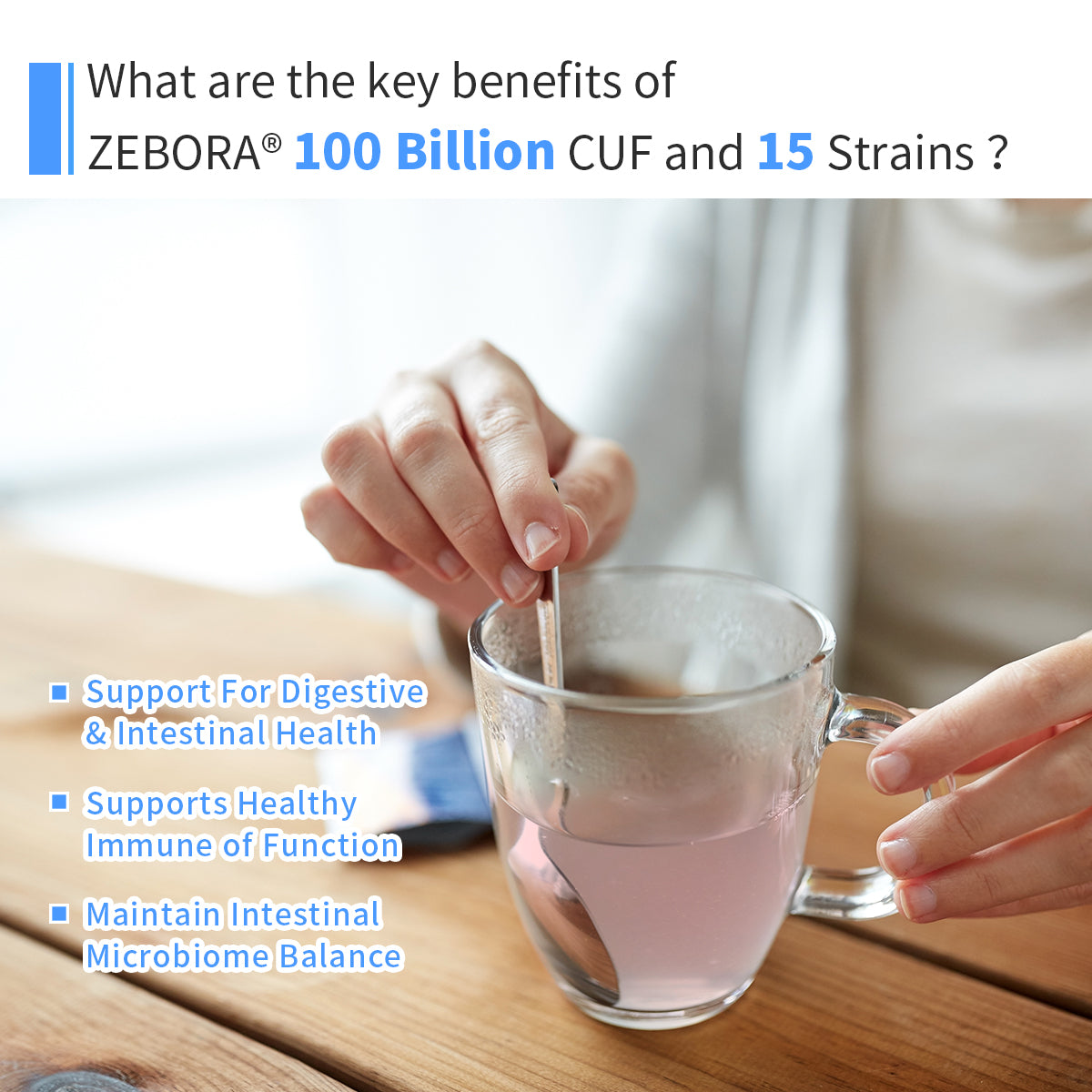 the key benefits of ZEBORA 100 Billion CFU Probiotics