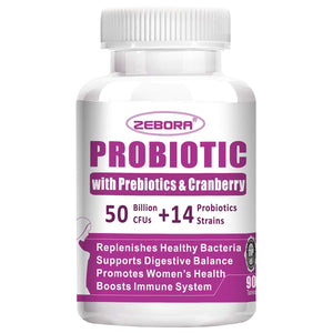 Probiotics + Prebiotics for Women, 90 Tablets, 50 Billion CFUs - ZEBORA