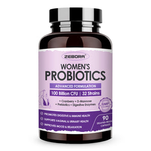 Probiotics + Prebiotic Fiber + Digestive Enzymes, for Women Digestive Health - ZEBORA